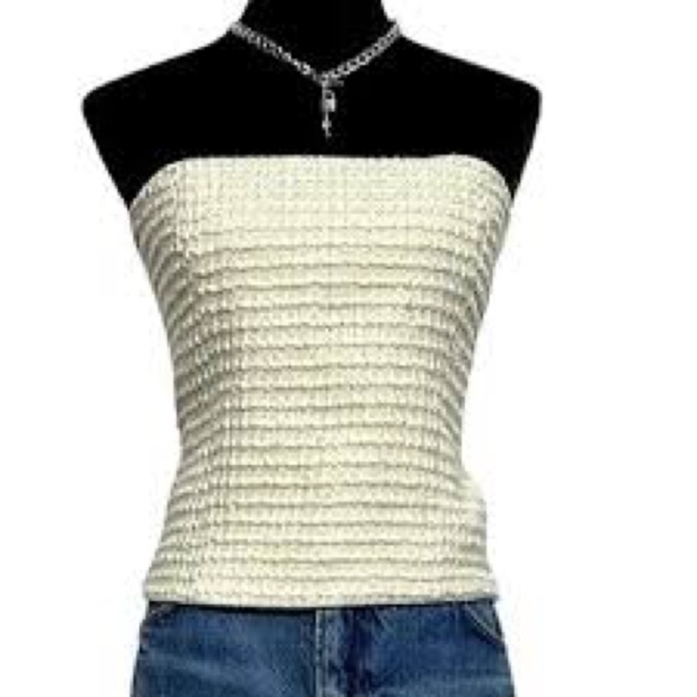 Reformation White and Cream Strapless Top - Picture 2 of 7